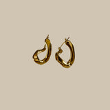 Celine 18k Gold U-Shape Hoop Earrings