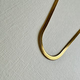 Lora 18k Gold Herringbone Chain Necklace