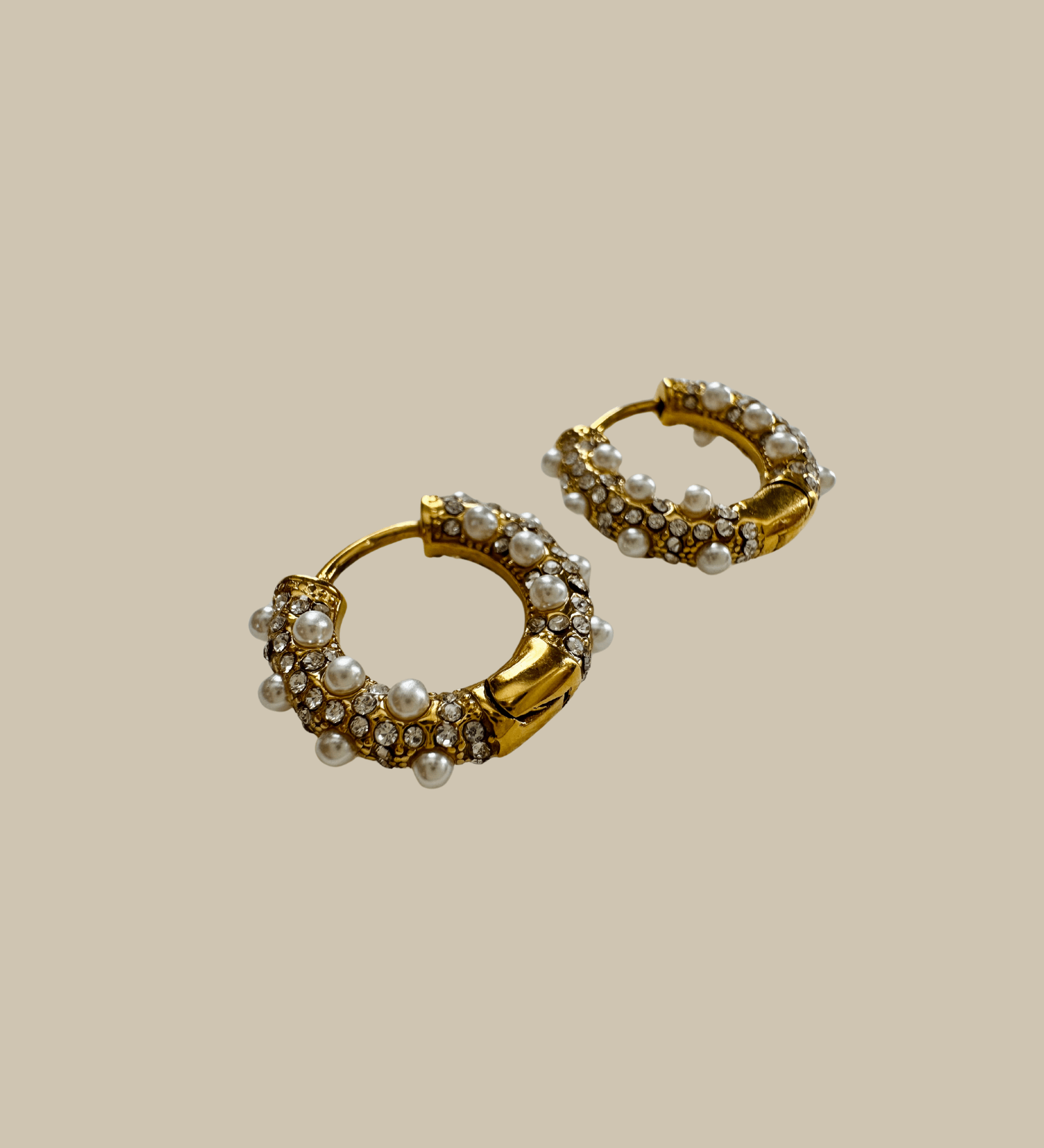 Ava 18k Gold Pearl Hoop Earrings - Selu Jewelry & Co