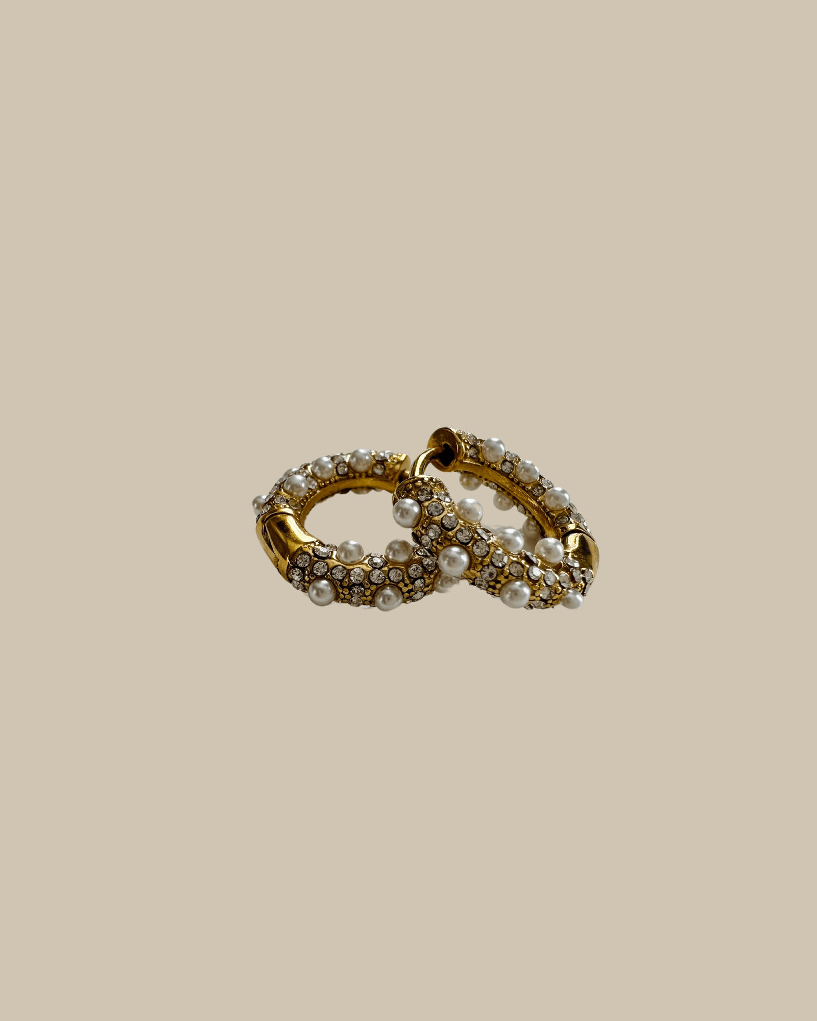 Ava 18k Gold Pearl Hoop Earrings - Selu Jewelry & Co